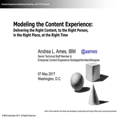 Modeling the Content Experience: Delivering the Right Content, to the Right P...