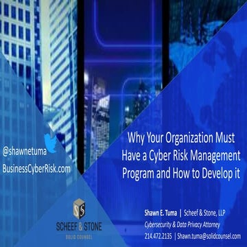 Why Your Organization Must Have a Cyber Risk Management Program and How to De...