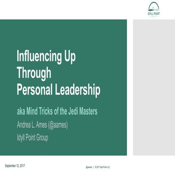 Influencing Up through Personal Leadership