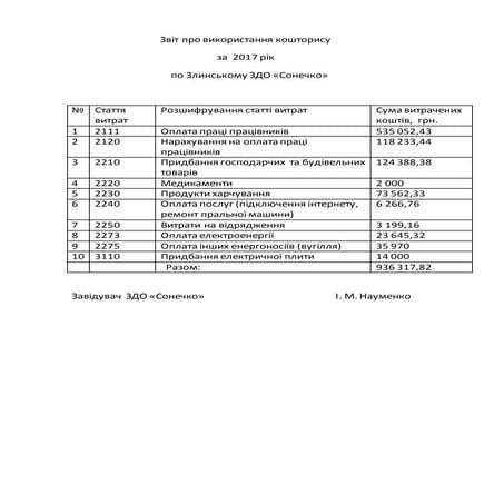 фінансовий звіт 2017