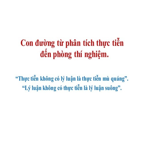 2017. Con đường từ phân tích thực tiễn đến phòng thí nghiệm