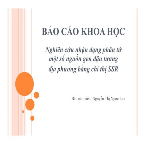 2017. Nguyễn Thị Ngọc Lan. Nghiên cứu nhận dạng phân tử một số nguồn gen đậu ...