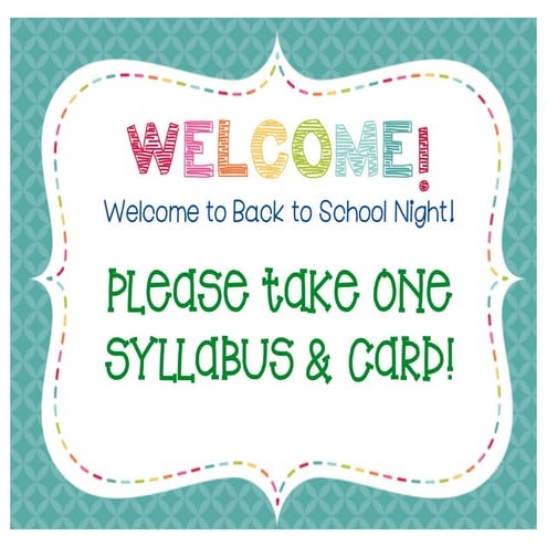 Back to School Presentation 2017