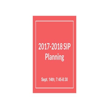 2017 2018 SIP Planning