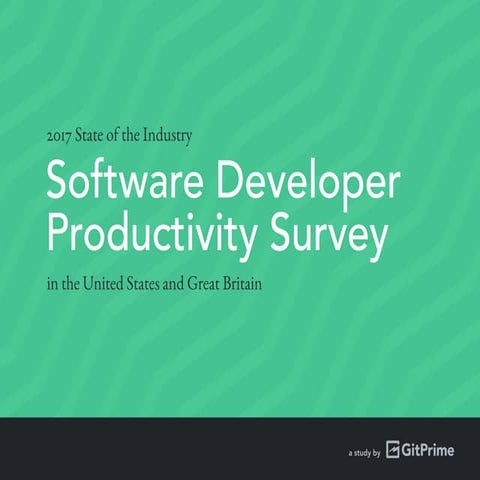 2017 Software Developer Productivity Survey in the United States and Great Br...