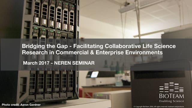 Facilitating Collaborative Life Science Research in Commercial & Enterprise Environments