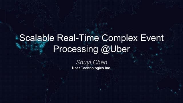 WSO2Con USA 2017: Scalable Real-time Complex Event Processing at Uber