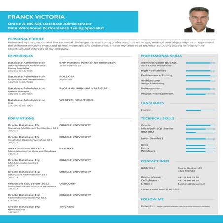 CV - Database Administrator ( English )