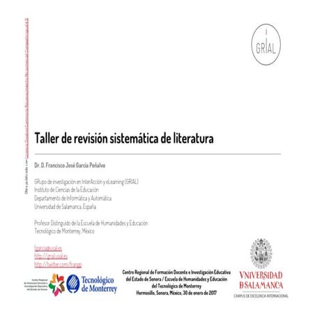Taller de revisión sistemática de literatura