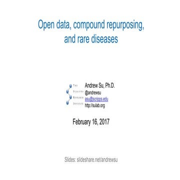 Open data, compound repurposing, and rare diseases (ISCB)