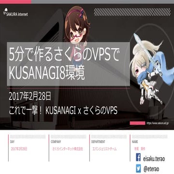5分で作るさくらのVPSでKUSANAGI8環境