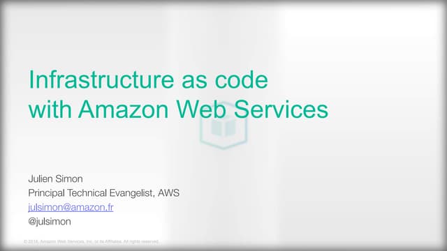 Infrastructure as code with Amazon Web Services
