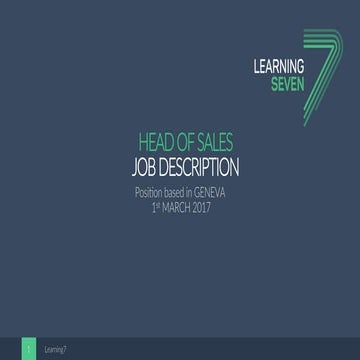 Head of sales job description
