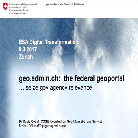 Pitch for ESA's Digital Agenda 