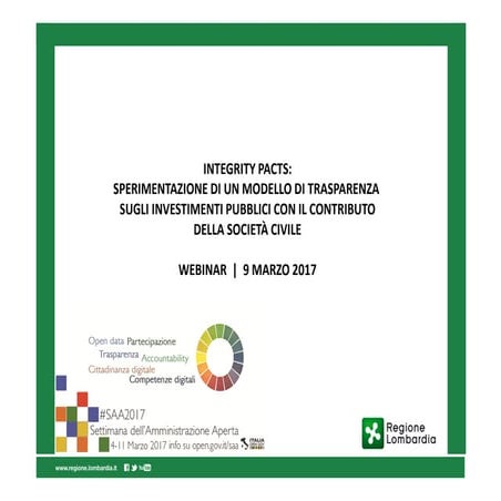20170309 Webinar Integrity Pacts presentazione Regione Lombardia
