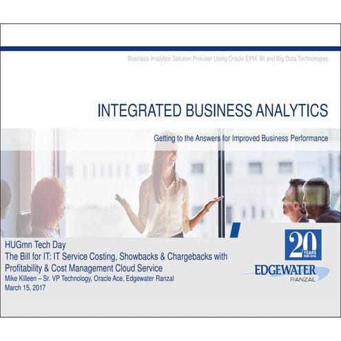 The Bill for IT: IT Service Costing, Showbacks & Chargebacks with Profitabili...