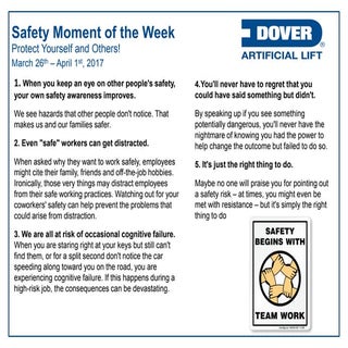 Dover ALS Safety Moment of the Week...