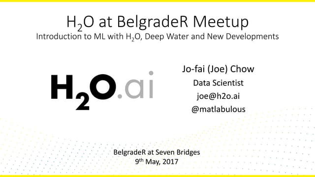 H2O at BelgradeR Meetup