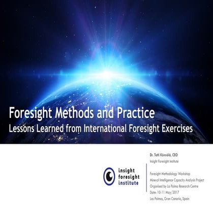 Foresight Methods and Practice: Lessons Learned from International Foresight ...