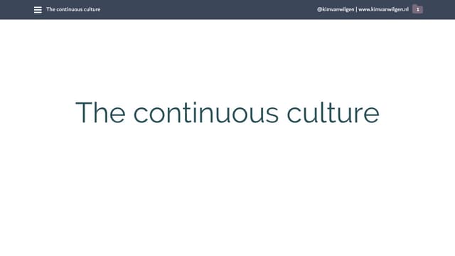 20170511   the continuous culture sdd