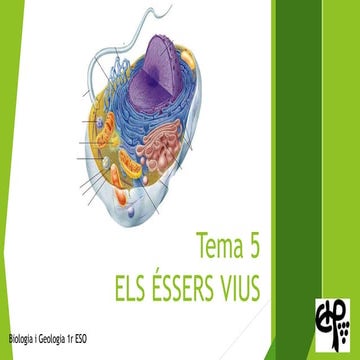 1r ESO - Biologia i Geologia - Tema 05 - Els éssers vius - la cèl.lula