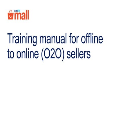 Offline to online (O2O) - Training manual in English