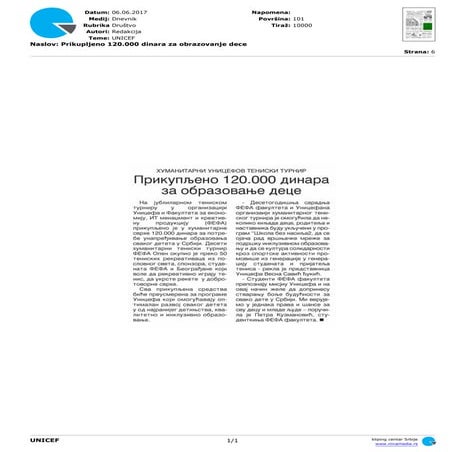 FEFA Kreativna produkcija, Blic, 25. 5.2018. | DOCX