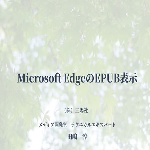 Microsoft EdgeのEPUB表示 田嶋氏