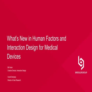 What's New in Human Factors And Interaction Design For Medical
