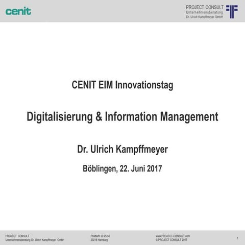 [DE] Digitalisierung & Information Management | Dr. Ulrich Kampffmeyer | Ceni...