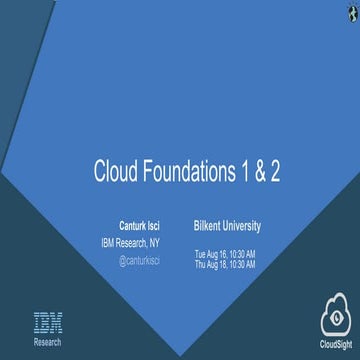 Cloud Foundations: Visibility, Analytics, Security, Programming Models, Runtime