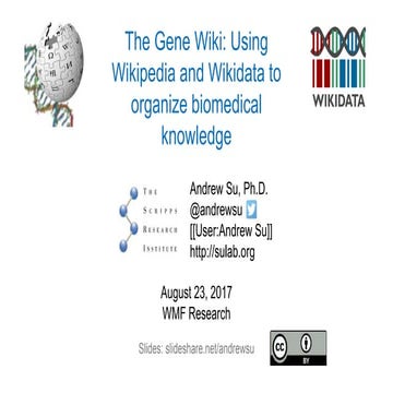 The Gene Wiki: Using Wikipedia and Wikidata to organize biomedical knowledge