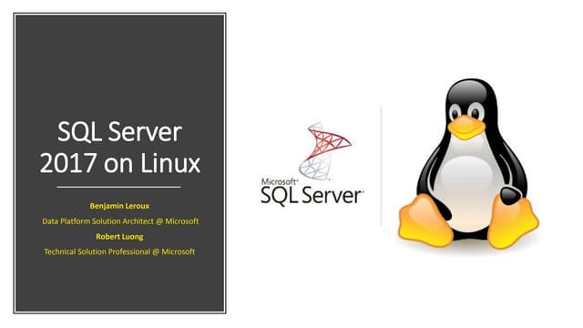 DataDrivenMtl 20170906 - SQL Server 2017 on Linux