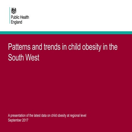 Patterns and trends in child obesity in the south west