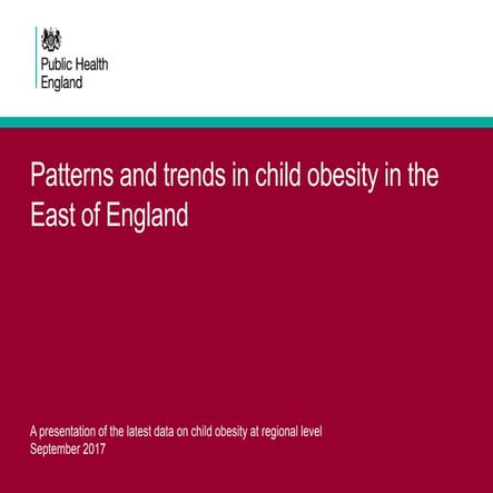 Patterns and trends in child obesity in the east of England