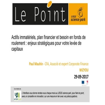 Actifs immatériels - enjeux levée de fonds - Le Point du LIEGE science park -...