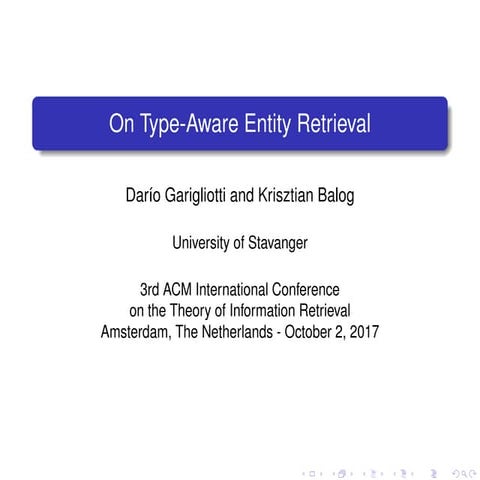 On Type-Aware Entity Retrieval