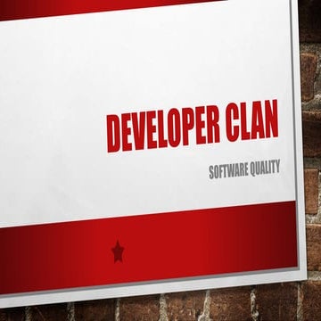 Developer clan - Software Quality | PPTX