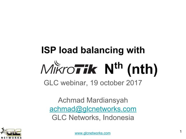 ISP load balancing with mikrotik nth