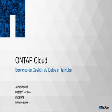 Servicios de Gestión de Datos en la Nube - Jaime Balañá (NetApp)