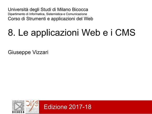 8 - Web app e CMS - 17/18