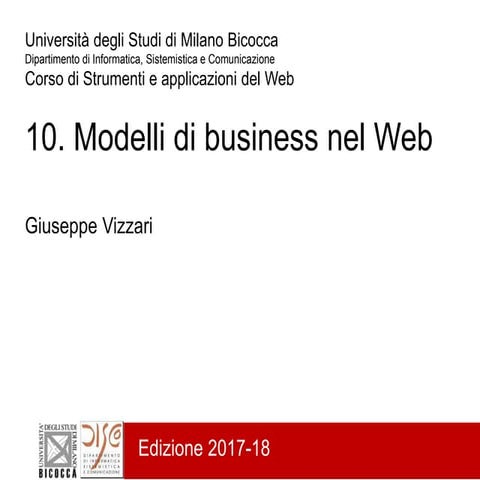 10 - Modelli di business nel Web