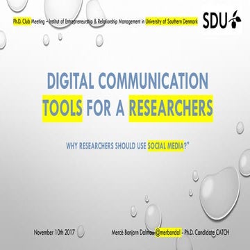 Digital Communication Tools for a Researchers | PPT