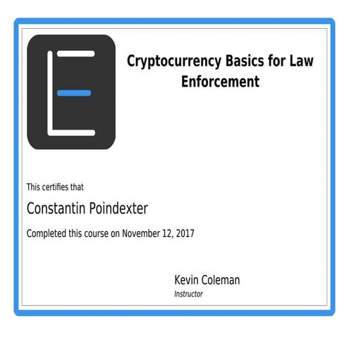Cryptocurrency for Law Enforcement | PDF