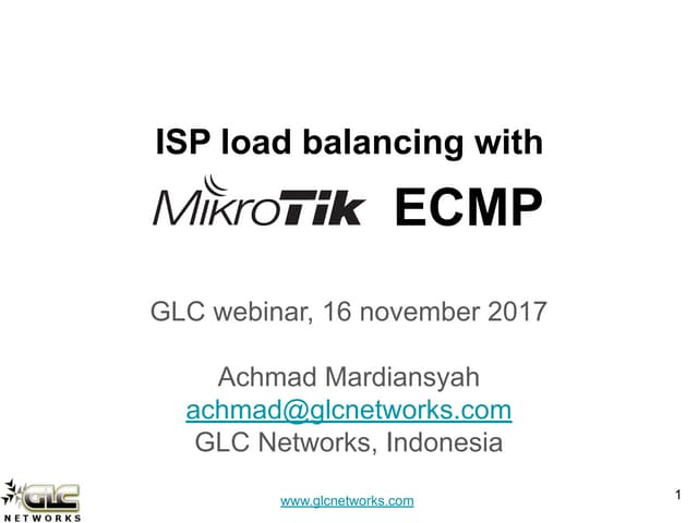ISP Load Balancing with Mikrotik ECMP