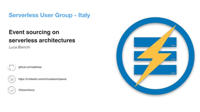 Serverless Meetup - Event Sourcing