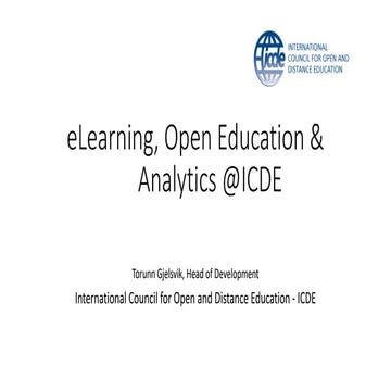 eLearning, Open Education & Analytics @ICDE