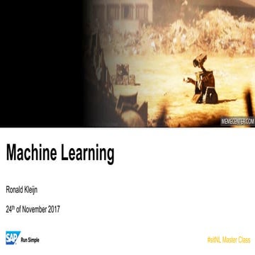 Masterclass Machine Learning (Ronald Kleijn)