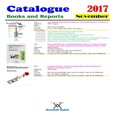 2017 November - Catalogue of Books and Reports