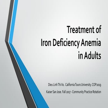 Treatment of  Iron Deficiency Anemia  in Adults